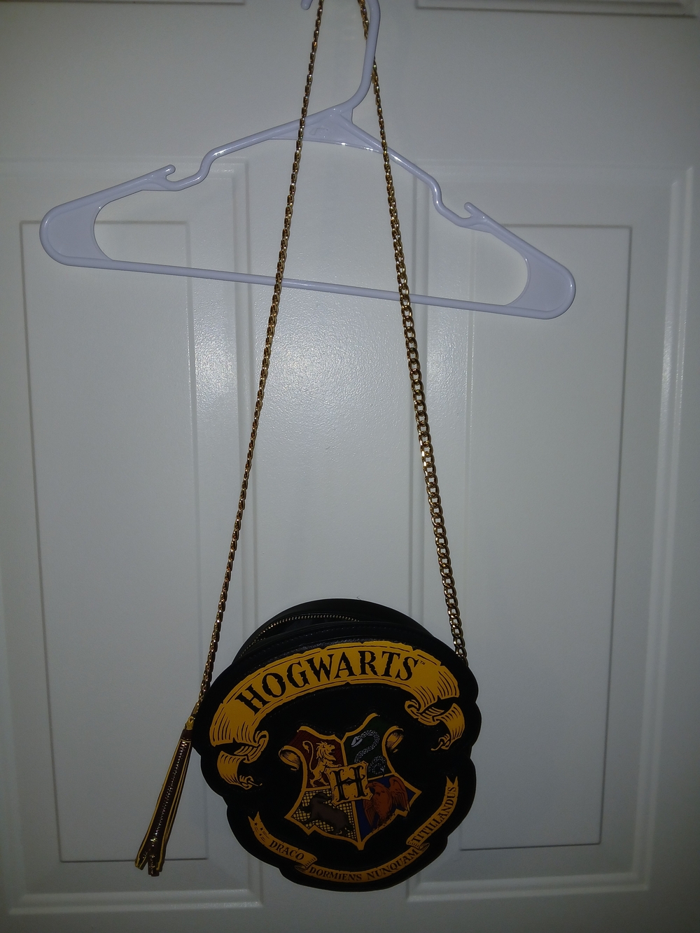 Hogwarts Black and Gold Round Crossbody Bag
